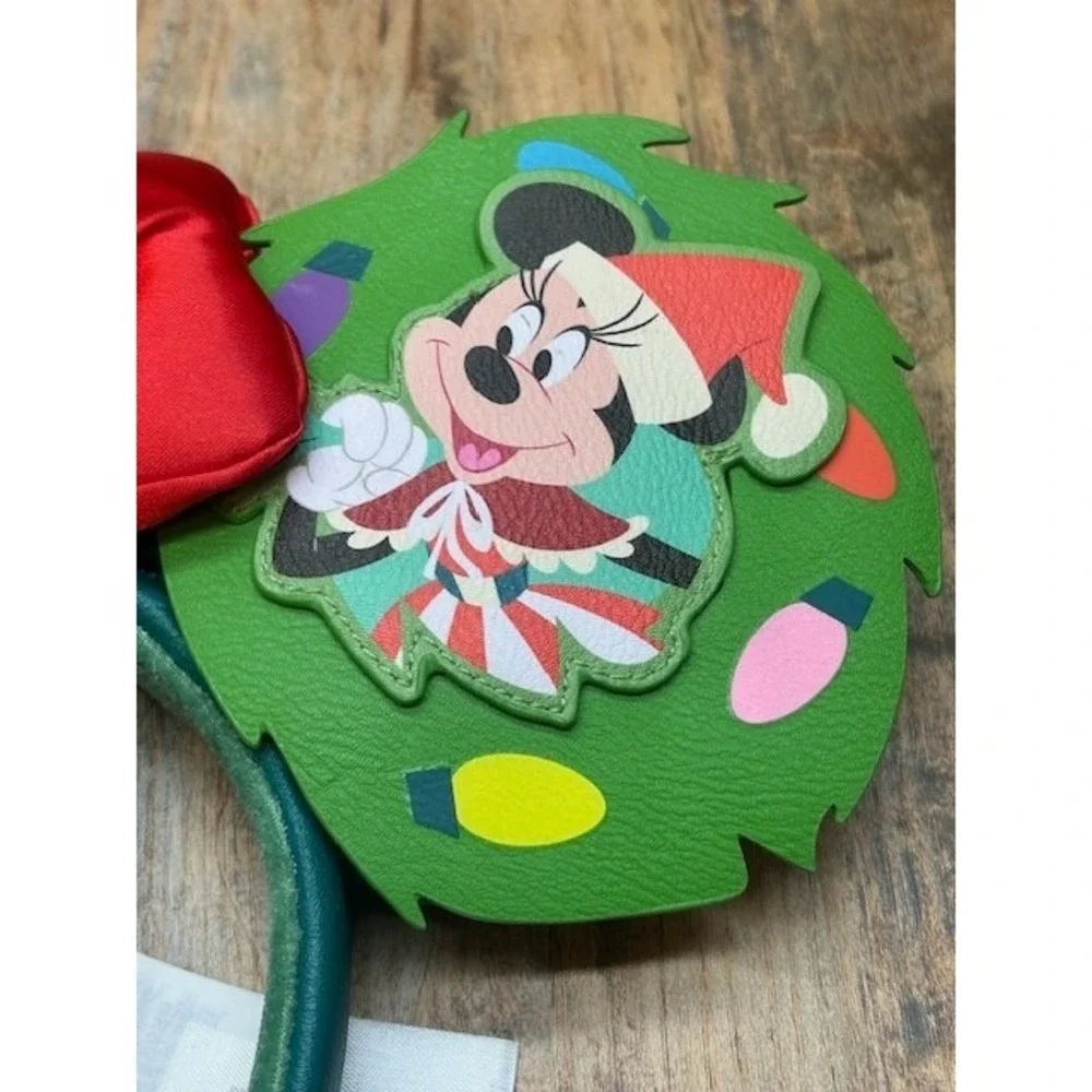 Disney Loungefly Mickey & Minnie Glow-in-the-Dark Holiday‎ Ears Headband NWT
